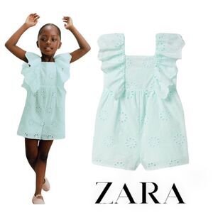 ZARA Kids | Turquoise | EMBROIDERED SCHIFFLI JACE JUMPSUIT